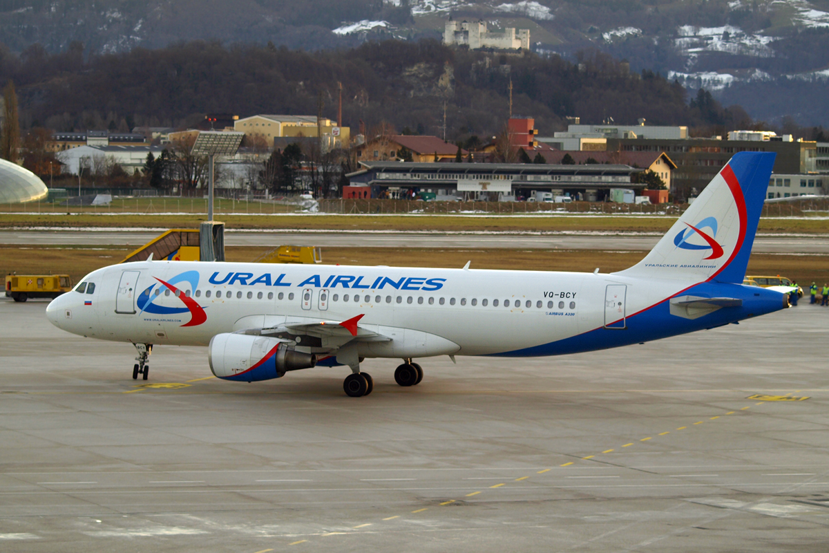 A320-214 Ural Airlines VQ-BCY Salzburg January_9_2011
