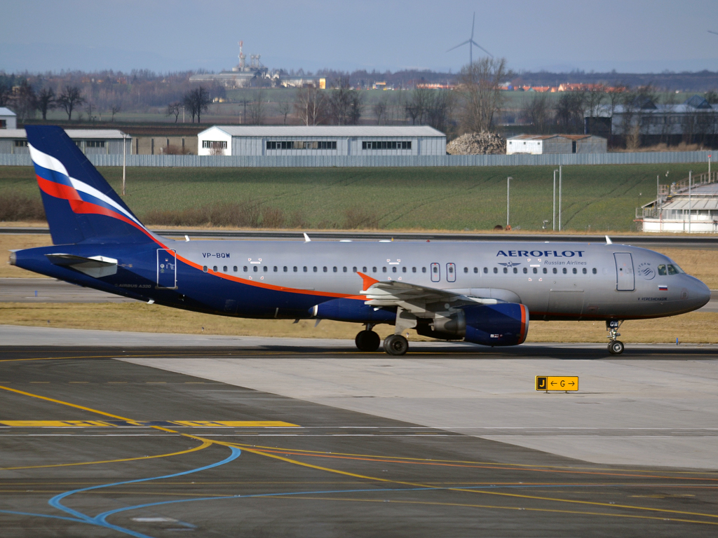 A320-214 Aeroflot Russian Airlines VP-BQW Prague_Ruzyne (PRG/LKPR) January_15_2012